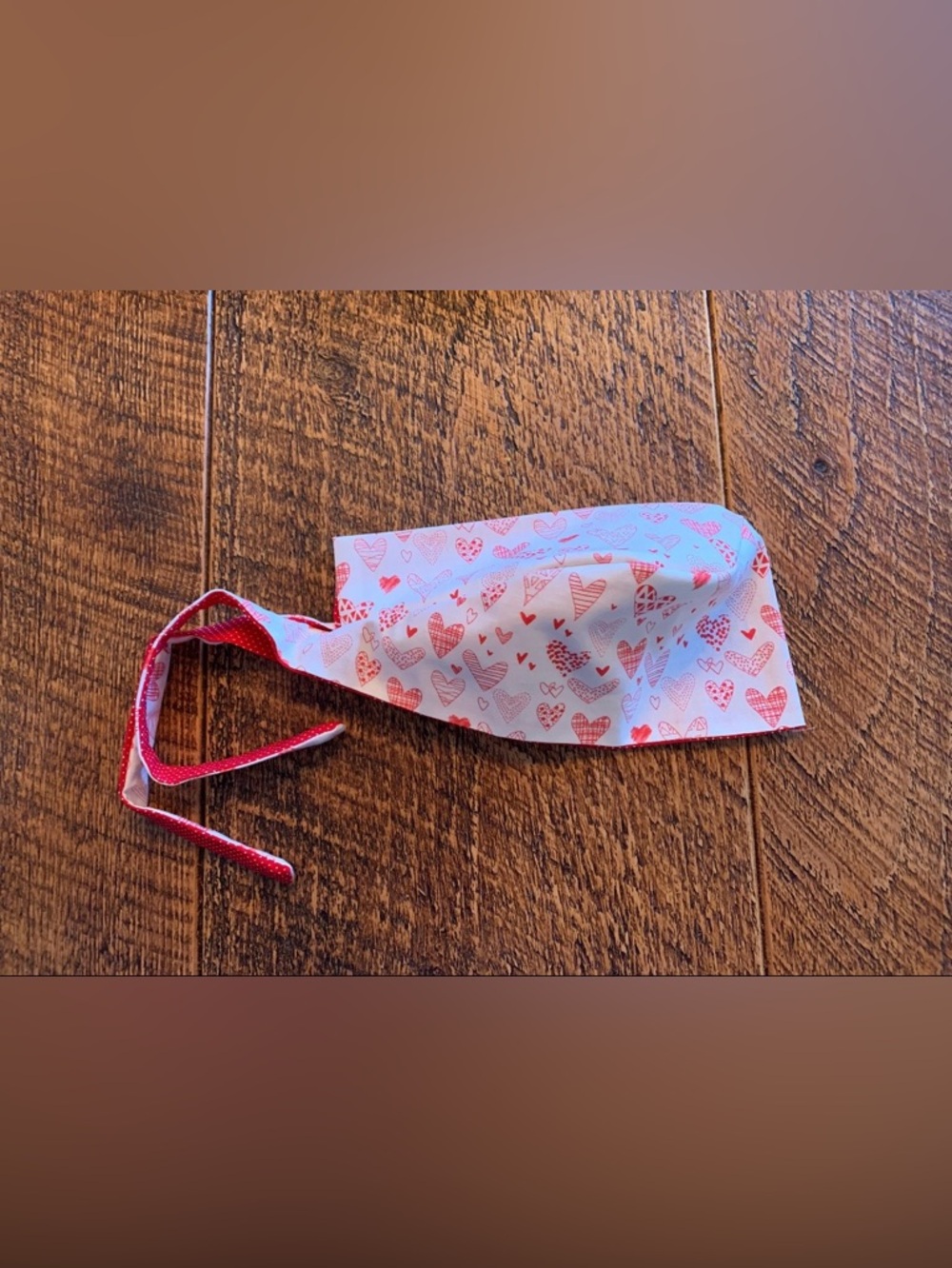 Red Heart Print Scrub Hat